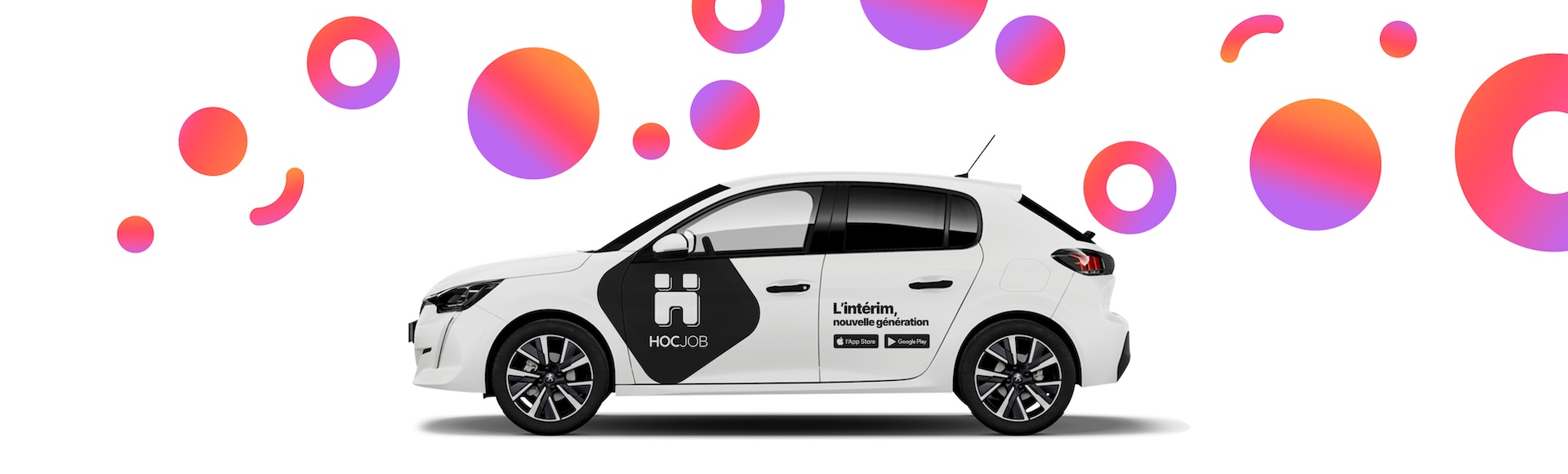 Peugeot 208 avec logo hocjob