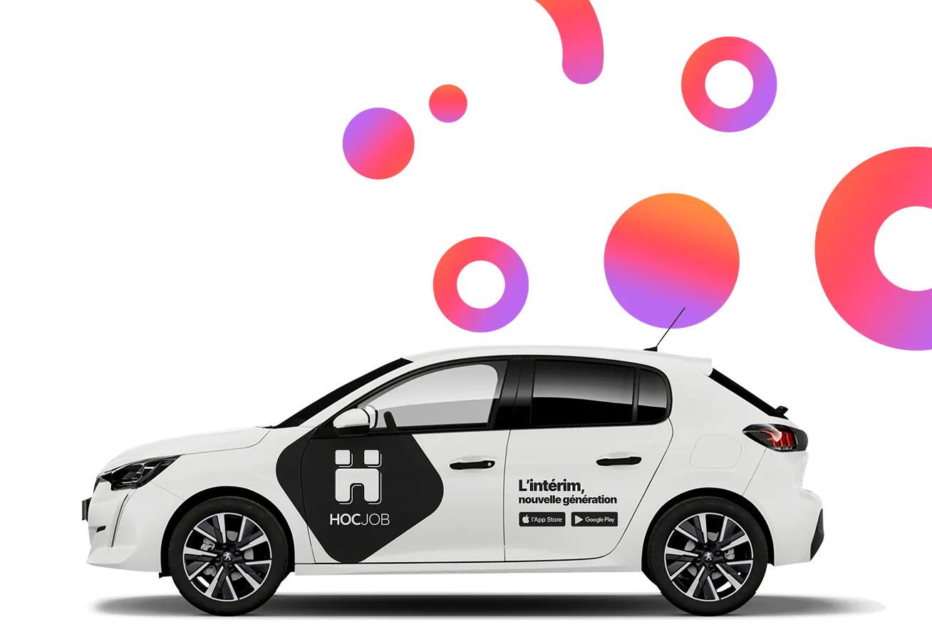 Peugeot 208 avec logo hocjob